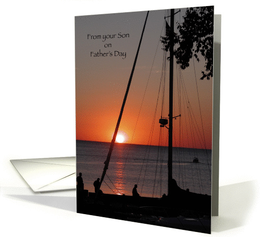Happy Father's Day from Son - Sailboat at Sunset card (145079)