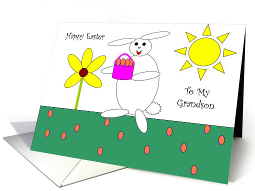 Happy Easter to My Grandson - Easter Bunny card (154435)