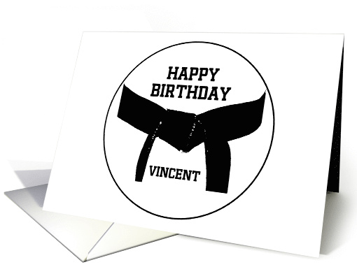 Happy Birthday - Martial Arts Black Belt Personalize Custom card