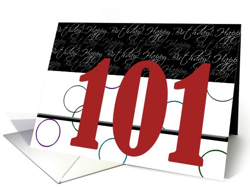 Happy 101st Birthday card (680645)