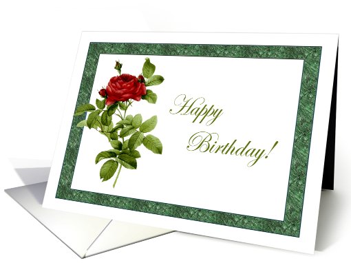 Marble Red Rose Birthday card (898478)