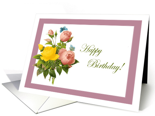 Rose Bouquet Birthday card (898480)