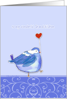 to my wonderful grandchildren, happy valentine’s day, cute bird with heart card
