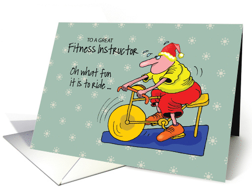 To Fitness Instructor Spinning Bike Exercising Humorous Christmas