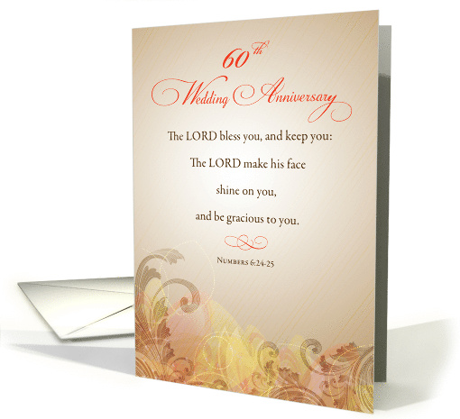 60th Wedding Anniversary Religious Lord Bless and Keep Card