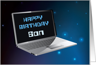 Son Birthday Computer Technology Night Sky with Stars card