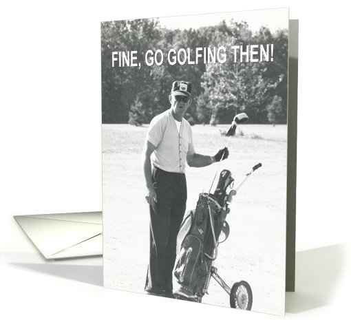 BIRTHDAY Golf - Retro Funny card (440919)