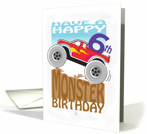 Happy 6th Birthday, Monster Truck card (961231)