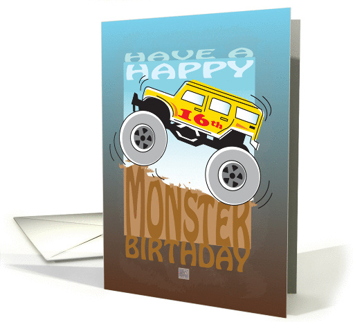 Happy 16th Birthday, Monster Truck card (998505)