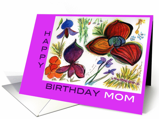 Happy Birthday Mom Orchids card (159427)