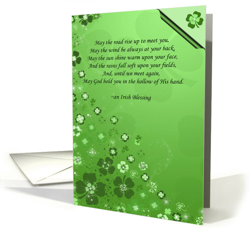 Irish blessing for St. Patrick's Day with shamrocks card (158891)