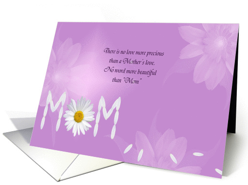 White daisy Mother's Day on pink abstract background card (177238)