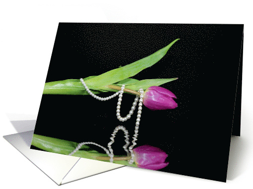 Birthday for Her, String of Pearls Around Tulip card (181629)