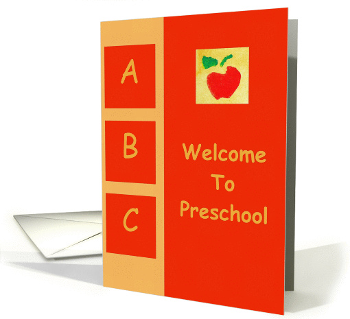 Welcome To Preschool -A B C and Apple card (220345)