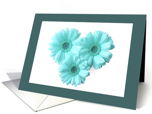 Thank You - For Caregiver, blue daisies card (616582)