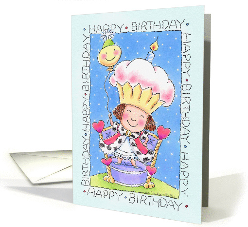 Birthday cake queen card (172655)