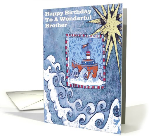 Hppy Birthday  Brother (Red Boat) card (294087)