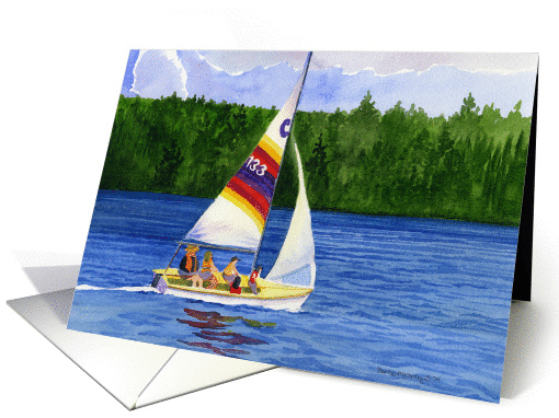 Colorful Sailboat card (181153)