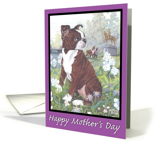 Boston Terrier Puppy Dreamer Mother's Day card (183006)