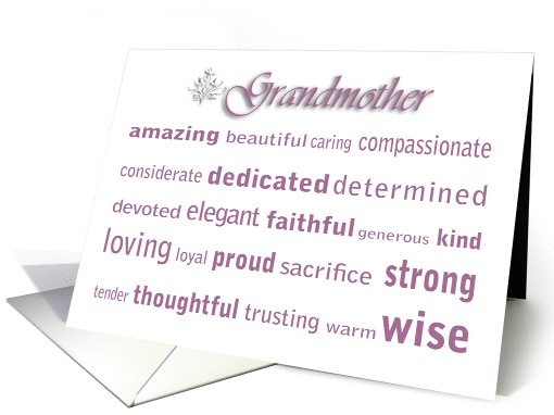 Happy Birthday Grandmother Word Cloud card (374883)