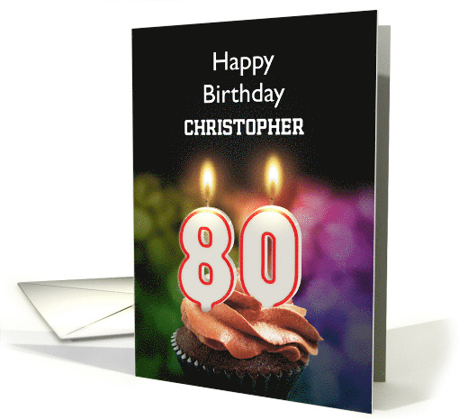 80th Birthday Candles Add a Name card (1173680)