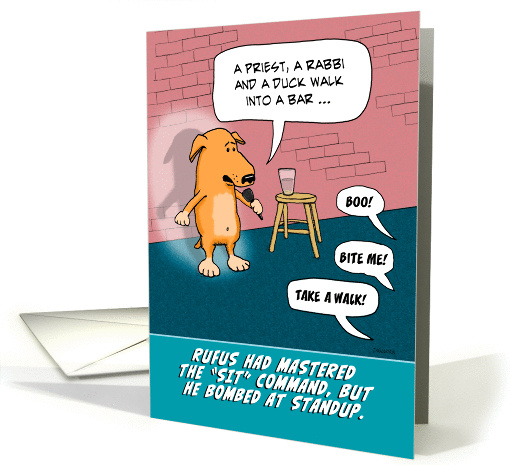 Funny Birthday, Standup Comic Dog card (944474)