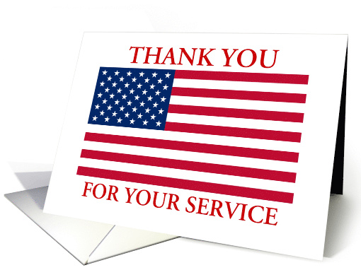 Thanks for Service Flags & Stars Military Appreciation Card