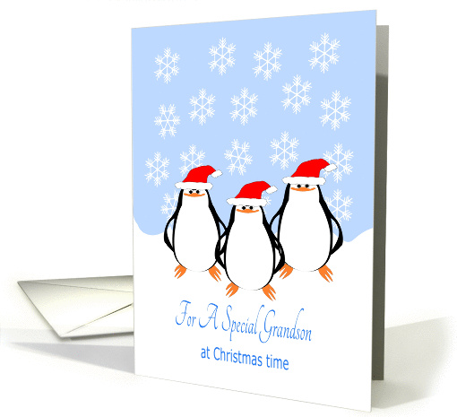 Penguins Grandson Christmas card (1394902)