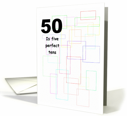 50th Birthday Card - Coloured Lines card (277034)