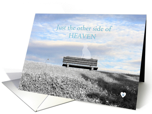 Thank you for caring Just the other side of heaven Dog sympathy card