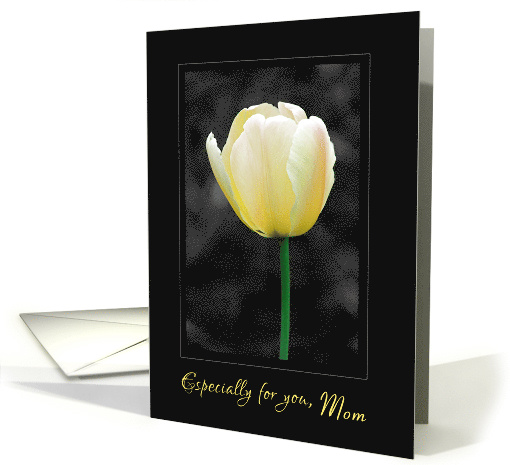 Yellow tulip painted b&w For Mom Mother's Day card (1232728)