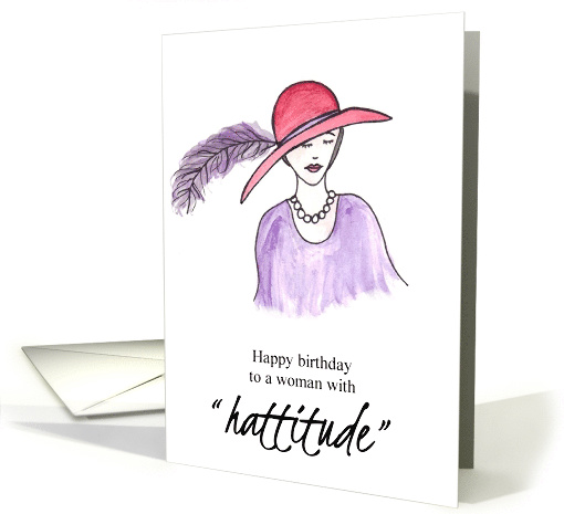 Lady in a Red Hat Happy Birthday card (391556)