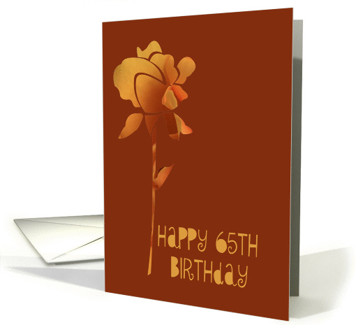 65th Birthday, gold rose card (362563)