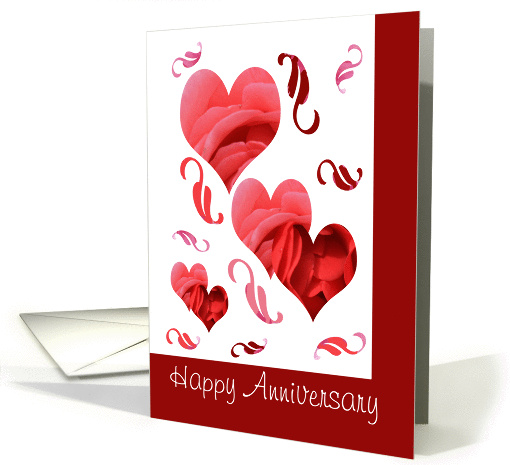 Anniversary, hearts & leaves card (364030)
