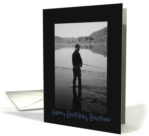 Birthday, brother, vintage, fishing card (364254)