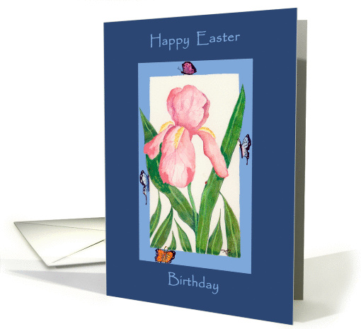 pink Iris easter birthday card (387435)