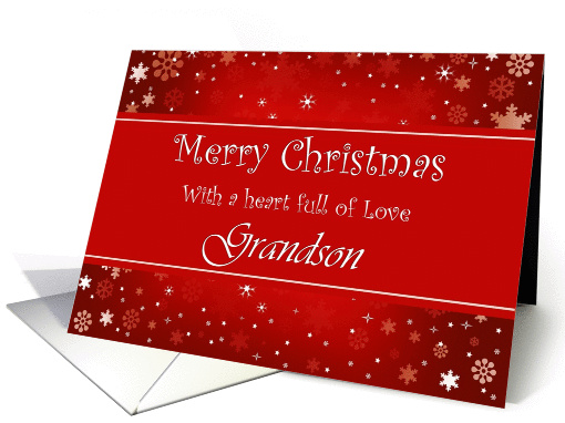 Grandson / Merry Christmas - Stars and Snowflakes card (1305100)