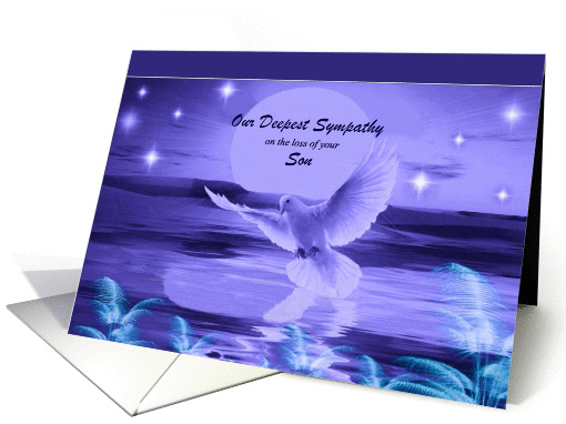 Loss of Son ~ Our Deepest Sympathy ~ Dove In Blue Tones card (814909)