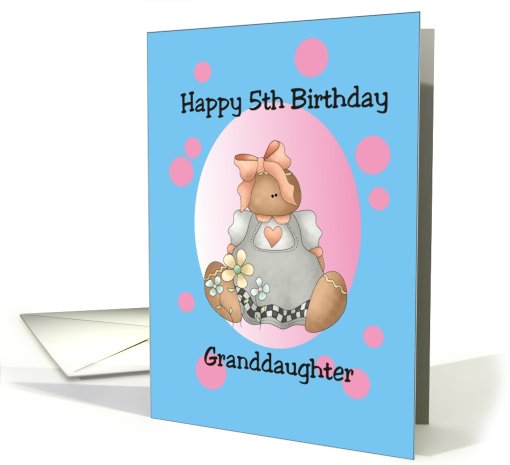 Fifth Birthday Granddaughter card (674047)