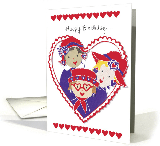 Purple Ladies With Red Hats card (275866)