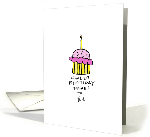 pink birthday cupcake card (367277)