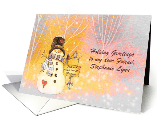 Christmas - Best Friend - Pastel Snowman card (698491)