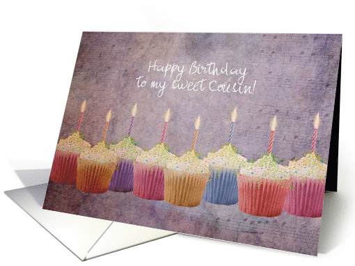 Birthday - Cousin - Sweet Treat Cupcakes card (783038)