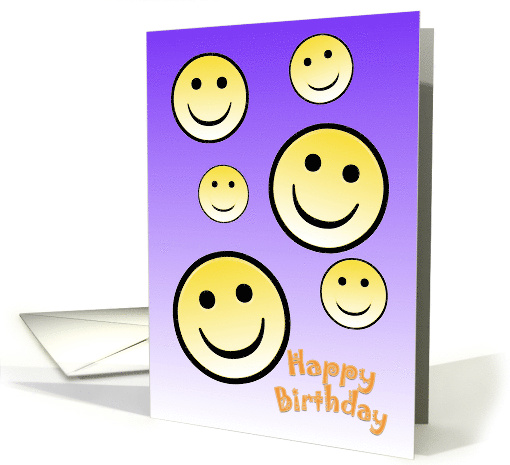 Smiling Face Happy Birthday From all of Us card (433150)