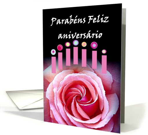 Parabns Feliz aniversrio - Happy Birthday - Portuguese card (420585)