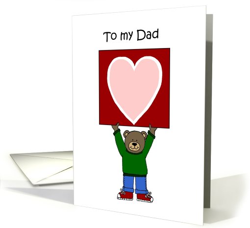 boy Bear holding a card for his dad card (553574)