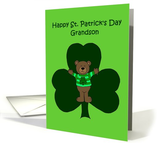 St. Patrick's day bear for grandson card (569799)