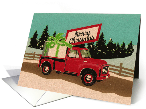 Cool Old Pickup Truck with a Giant Package Bow and Tag card (1750508)