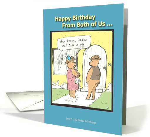 Happy Birthday From Both of Us - Humor - Cartoon card (800414)