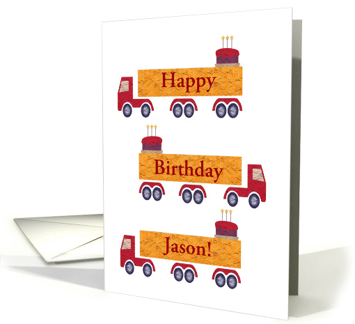 Inter-modal Container Truck Driver Birthday card, Three... (1421234)
